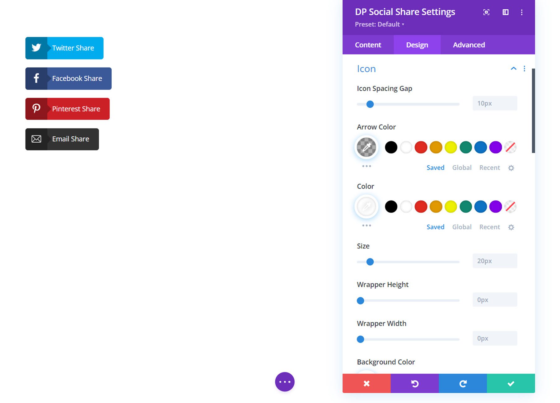 Icône de partage social Divi Social Plus