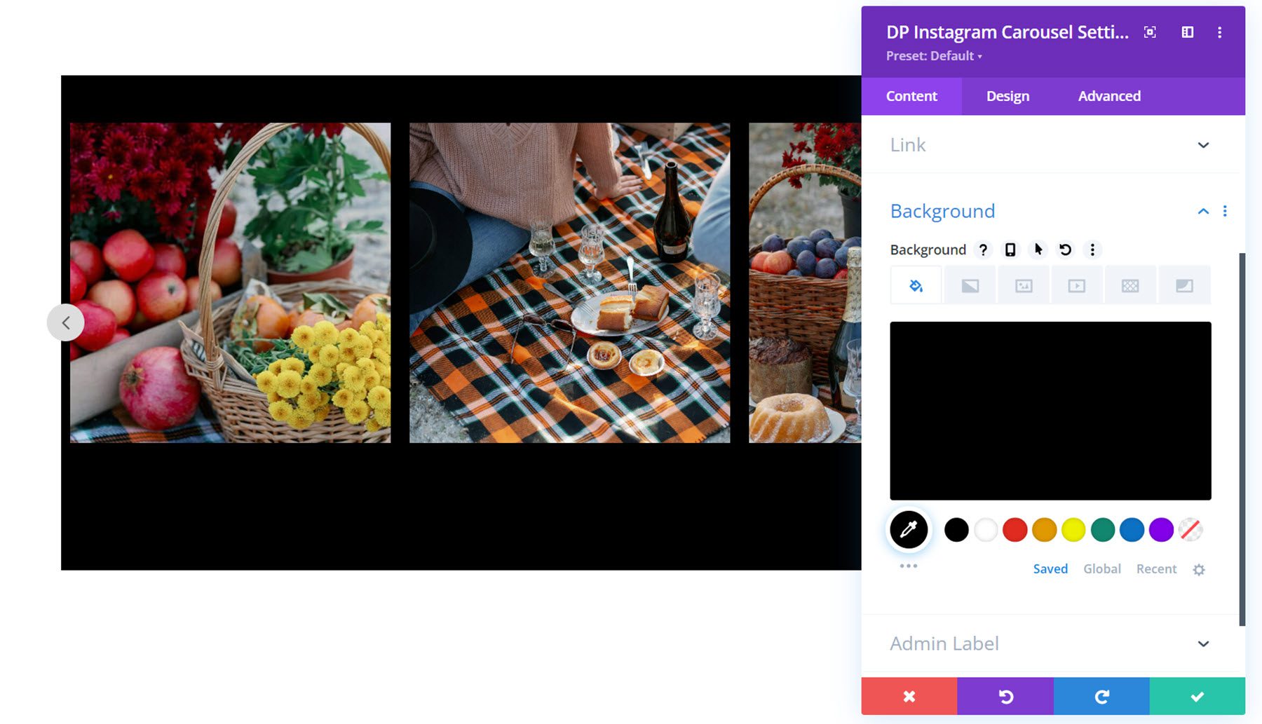 Divi Social Plus Instagram-Karussell-Hintergrund