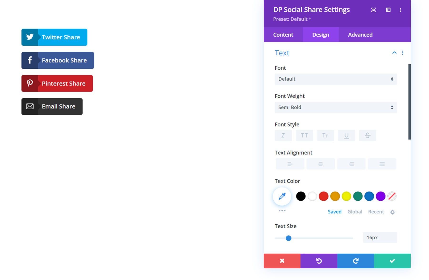 Divi Social Plus Sosyal Paylaşım Metni