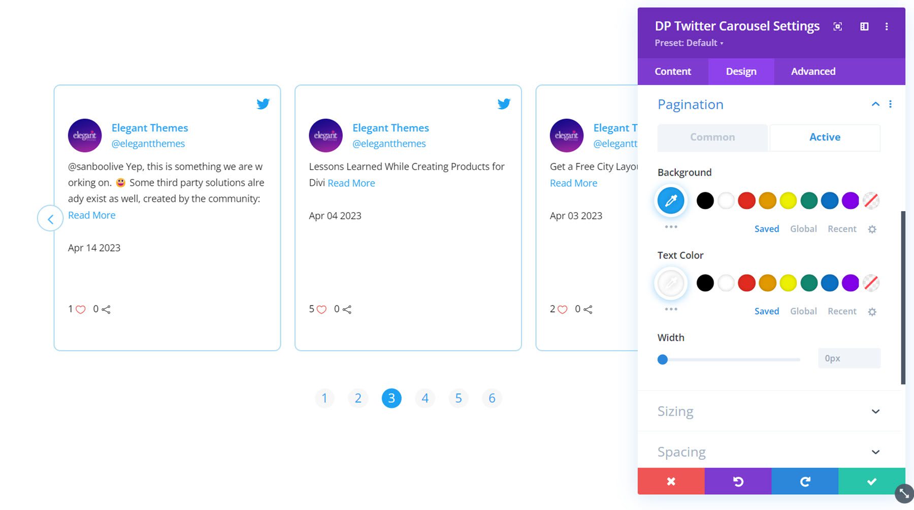 Divi Social Plus Twitter 輪播主動分頁