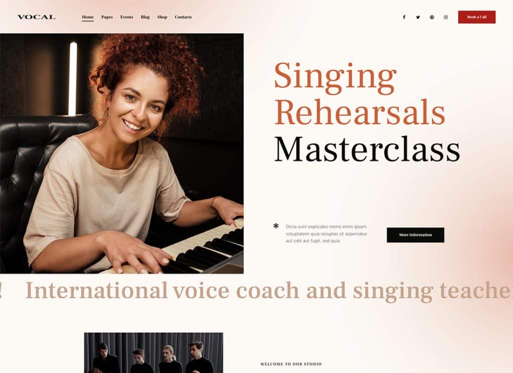 Vocal | Tema WordPress para Canto e Voz