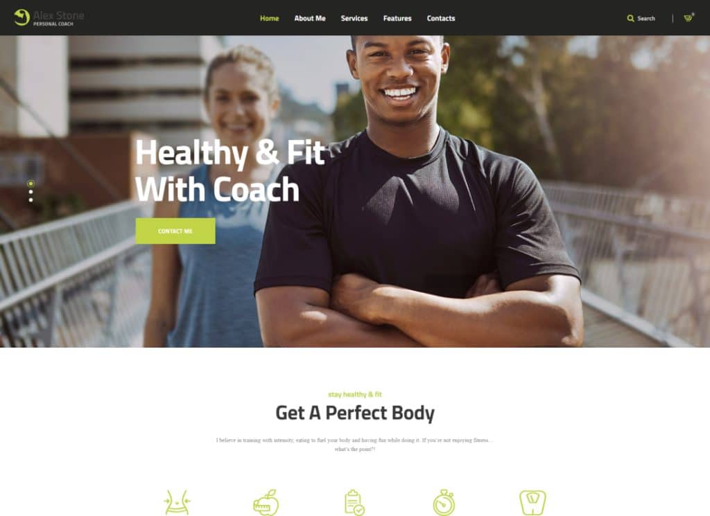 Alex Stone | Personal Gym Fitness Trainer Tema WordPress