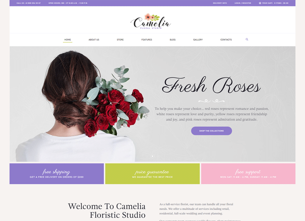 Camelia – Floral Studio Florist WordPress Theme