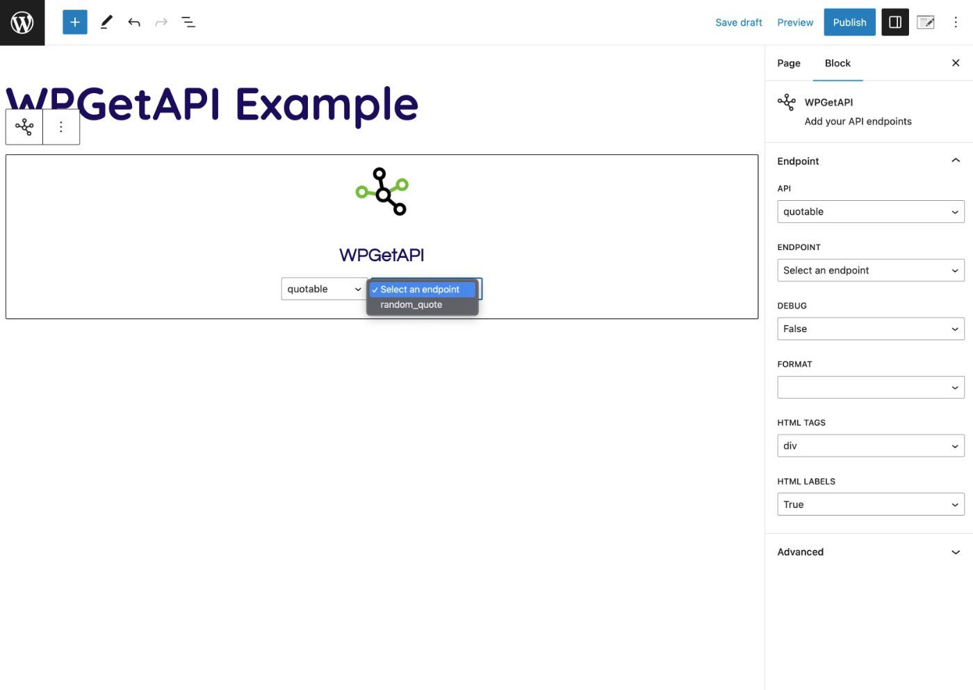 WPGetAPI ブロック