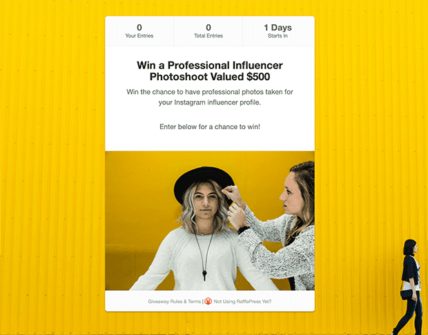 RafflePress giveaway landing page