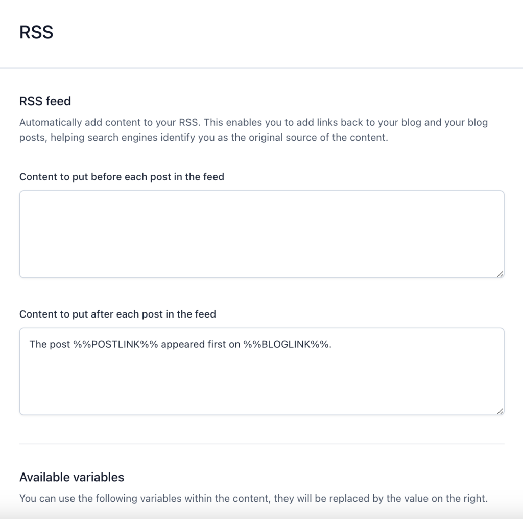 yoast SEO RSS