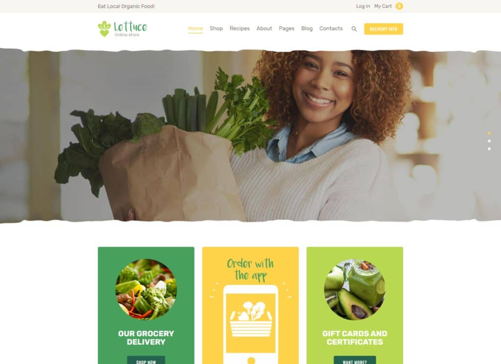 Lettuce — тема WordPress для интернет-магазина органических продуктов питания и эко продуктов