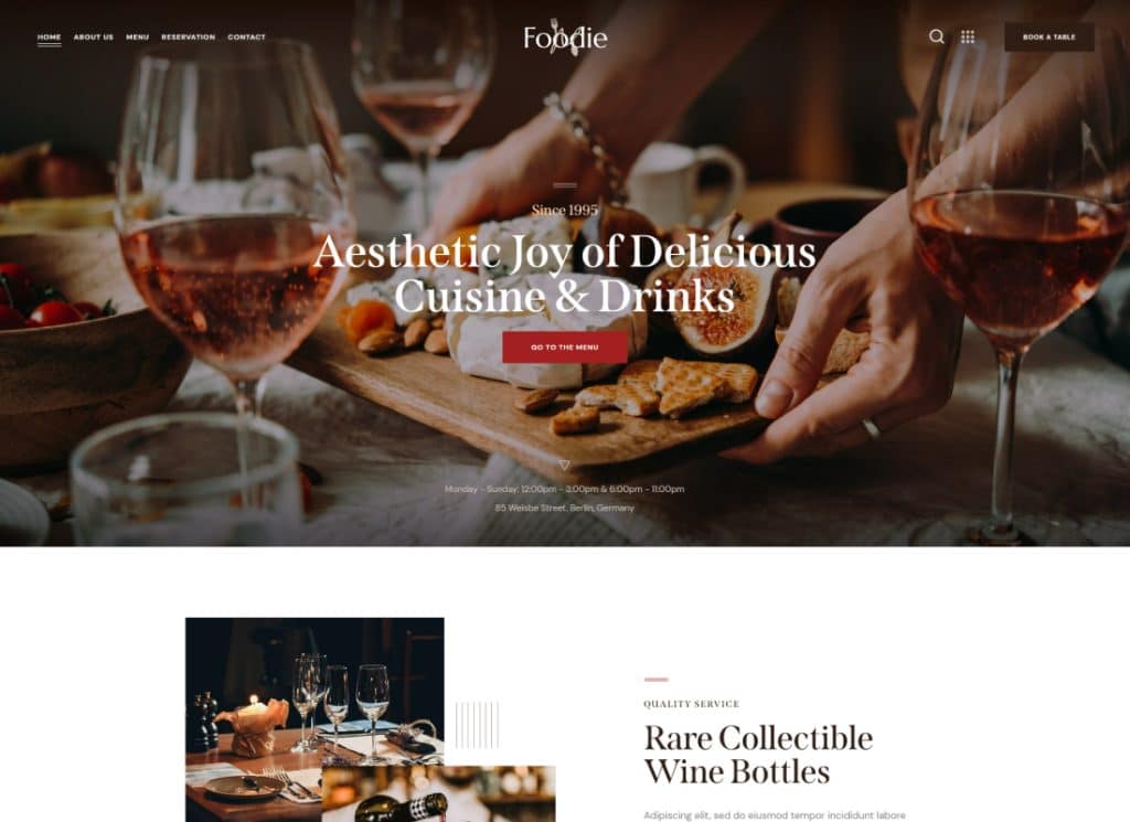 Foodie - 美食與美酒 Elementor Multiskin WordPress 主題