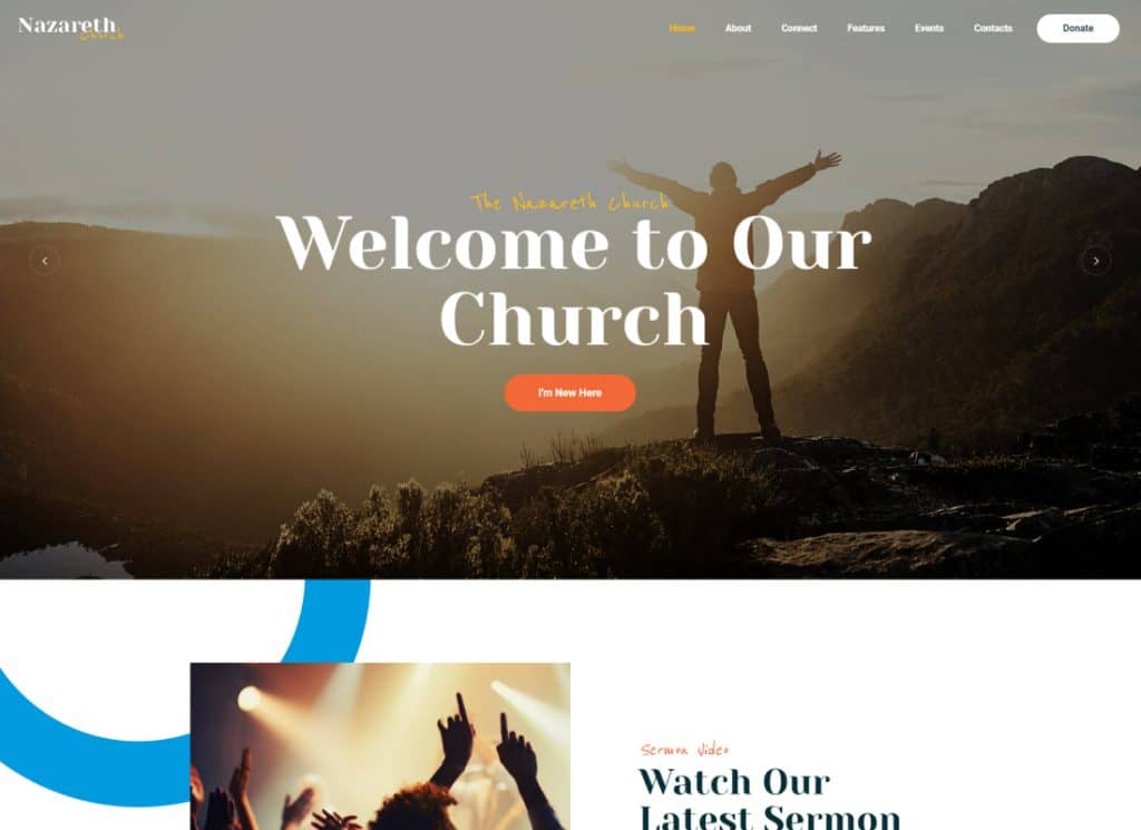 Nazareth - ธีม WordPress ของโบสถ์และศาสนา