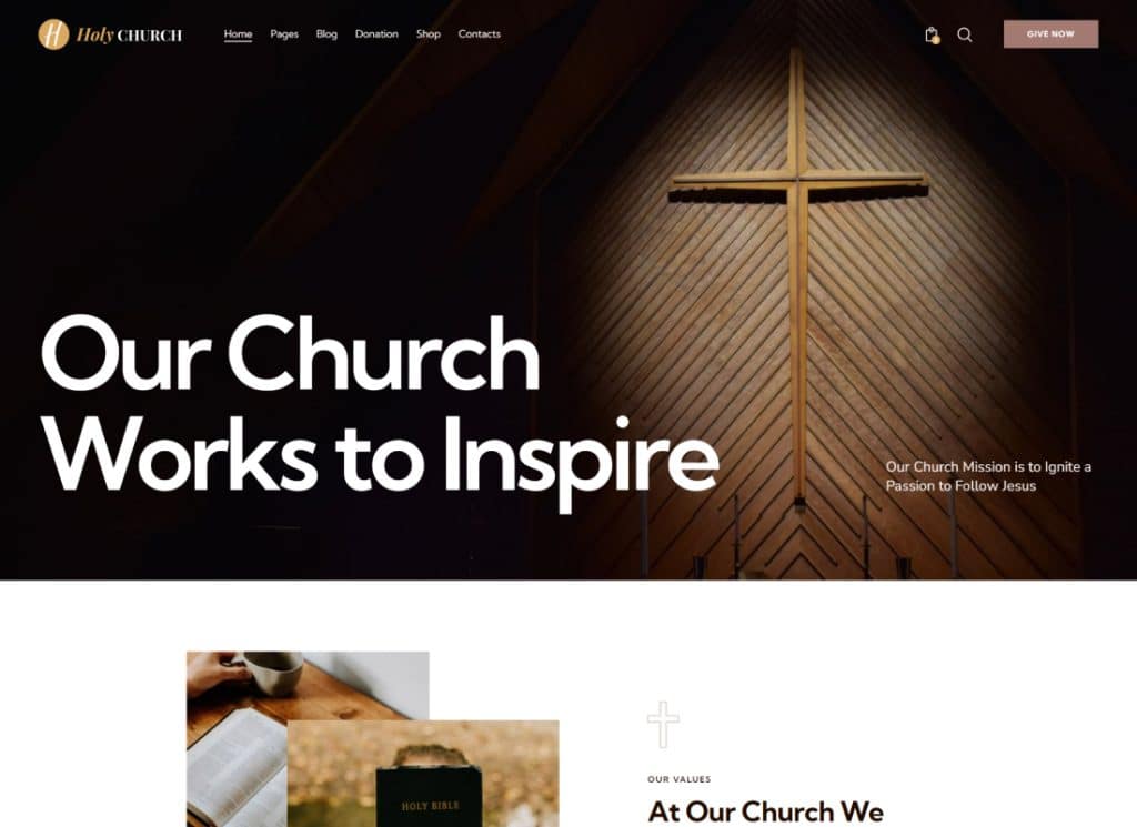 Holy Church - Tema WordPress per religione, beneficenza e no profit