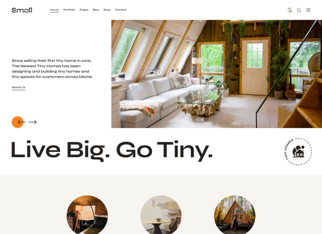 Small – Tiny House Living Lifestyle WordPress-Theme