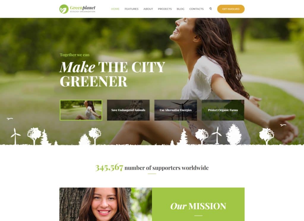 Green Planet – WordPress-Theme für gemeinnützige Umweltorganisationen