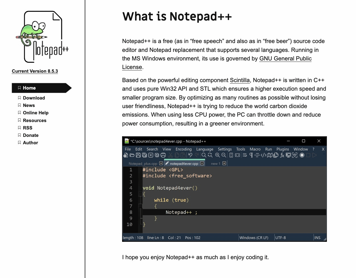 برنامج Notepad ++.