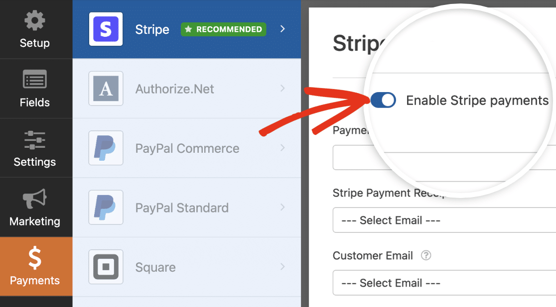 Enable Stripe Payments