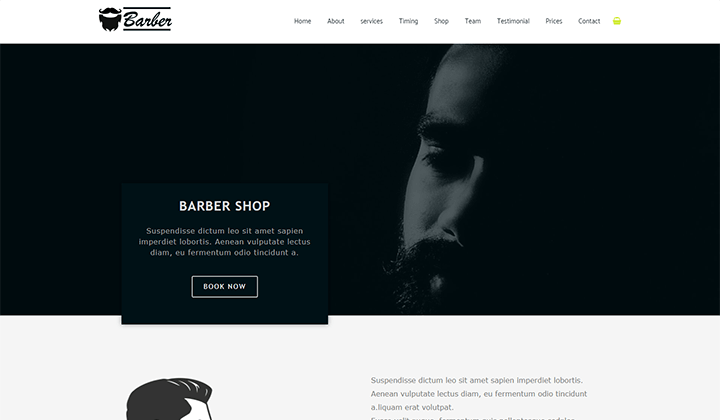 This is the image of the barber shop website template