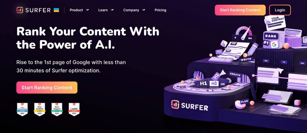 Surfer SEO - Outils de rédaction de contenu