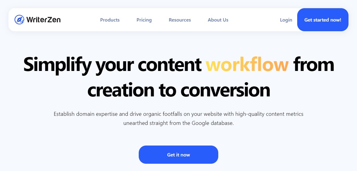 WriterZen - Ferramenta de IA para SEO