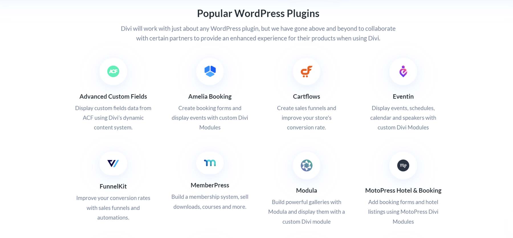 Integraciones de Divi