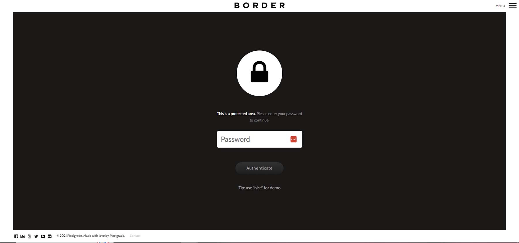 写真校正と最小限の WordPress テーマの Border