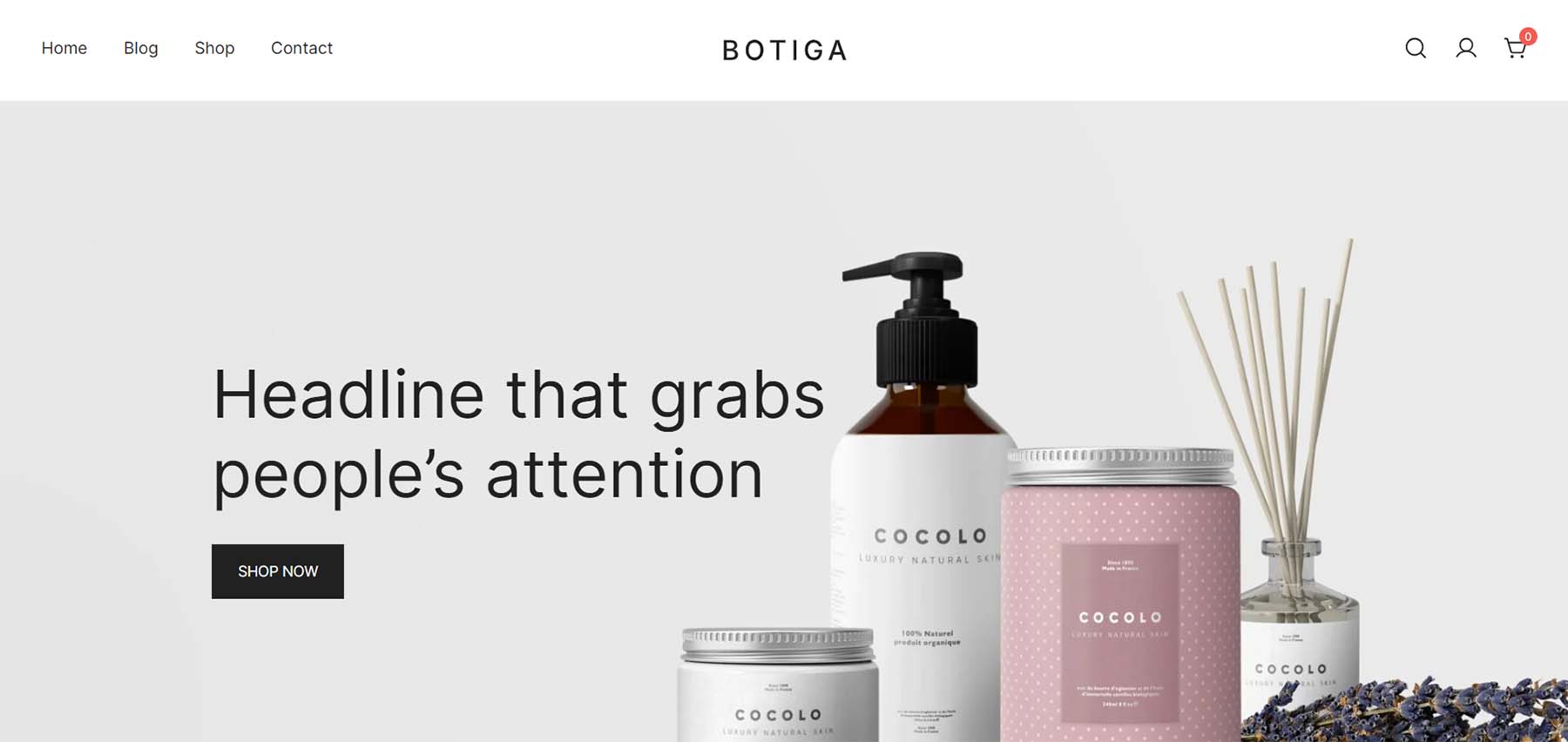 Botiga, un thème WordPress eCommerce minimal