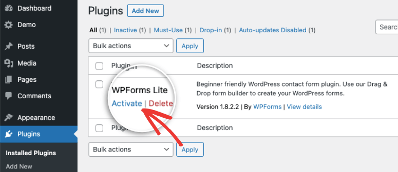 activate wpforms