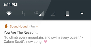 Notificaciones de la aplicación SoundHound