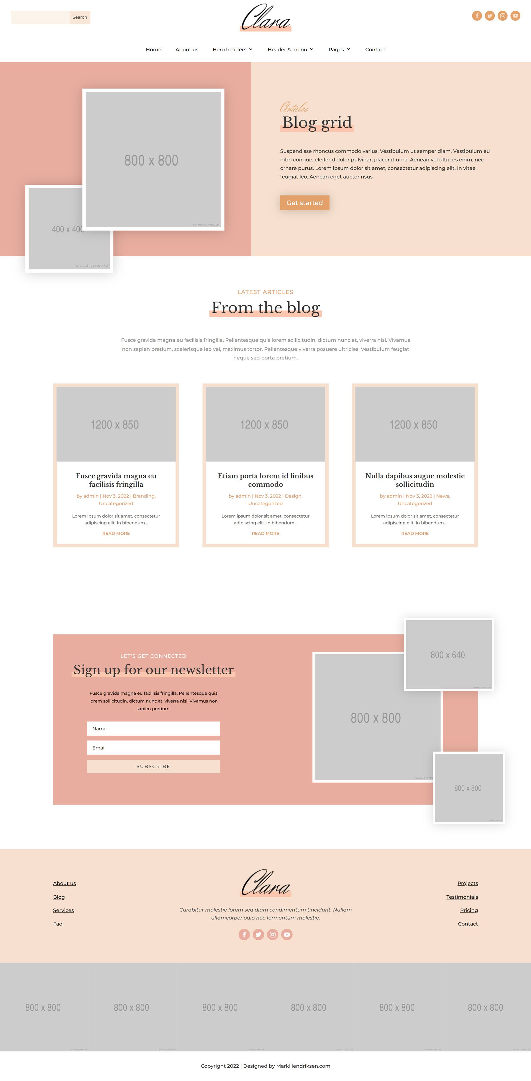 Clara Divi Child Theme Blog Grid