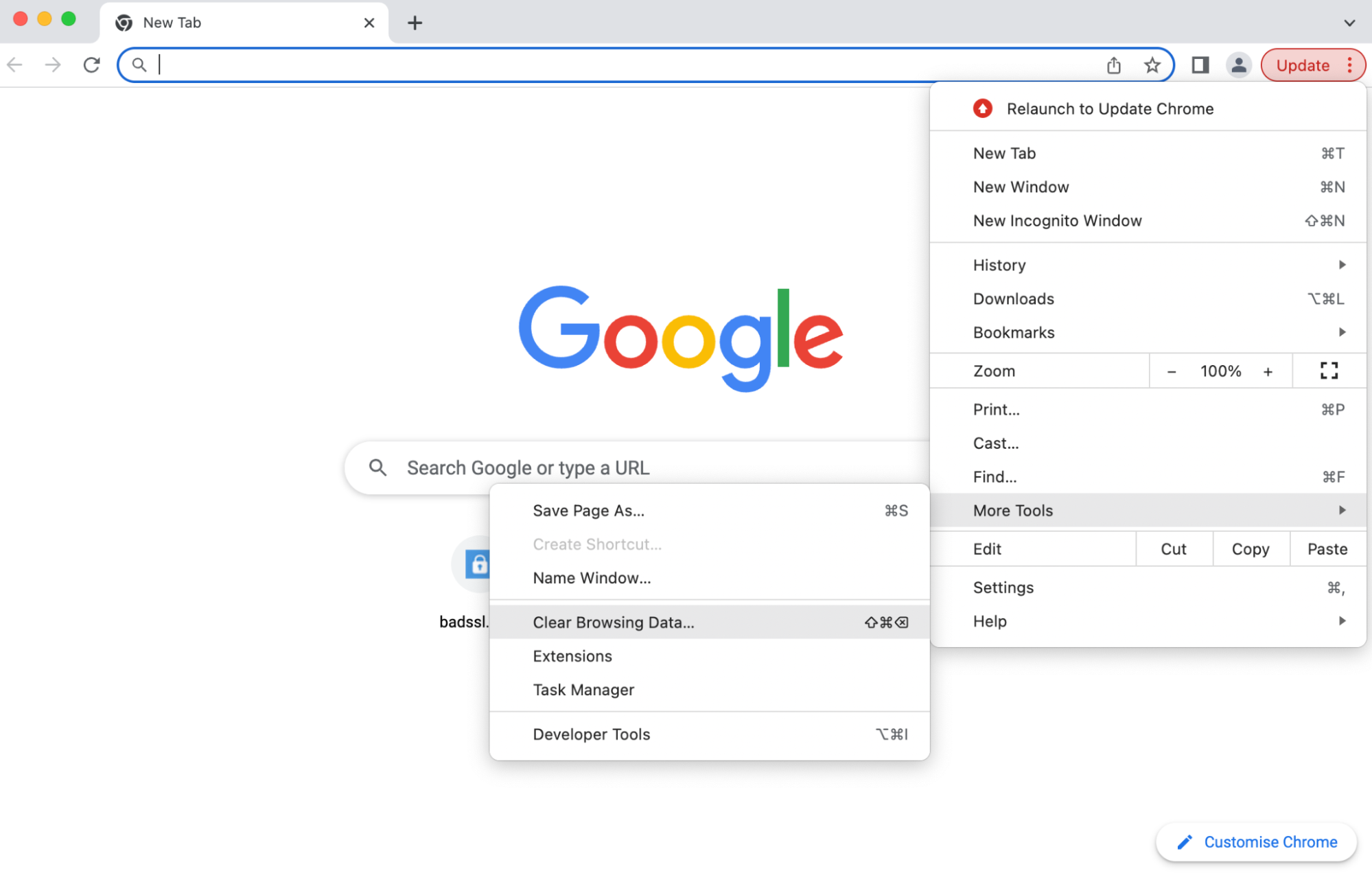 Chrome'da tarayıcı önbelleğini temizleme