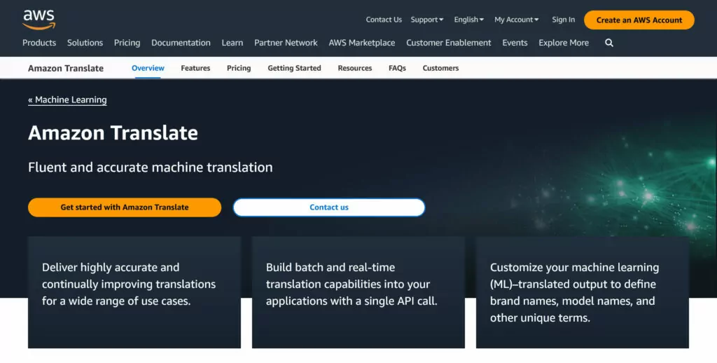 amazon translate makine çevirisi yazılımı