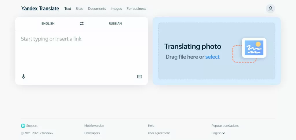 Yandex Translate, maschinelle Übersetzungssoftware