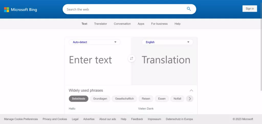 Microsoft Bing Translator, программа машинного перевода