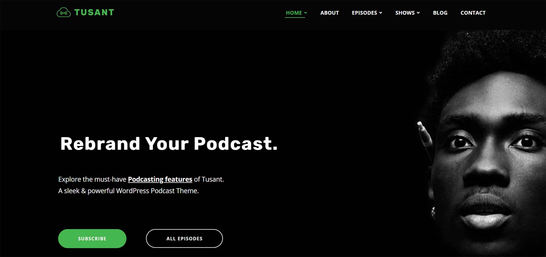 Tusant, motyw podcastu WordPress