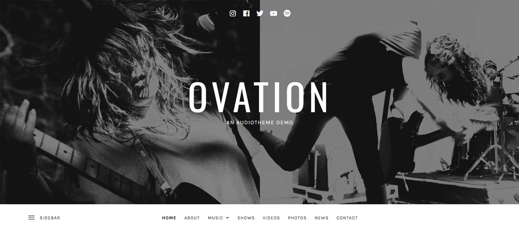 Ovation, un tema de podcast de WordPress