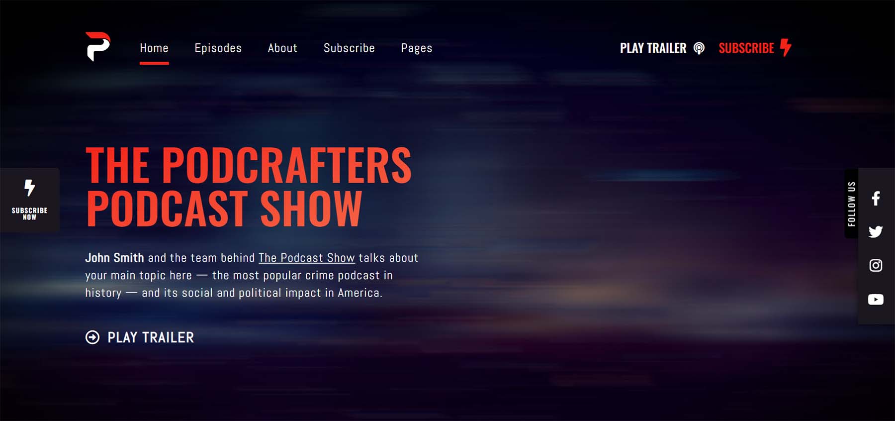 Podcrafter, un tema de podcast de WordPress