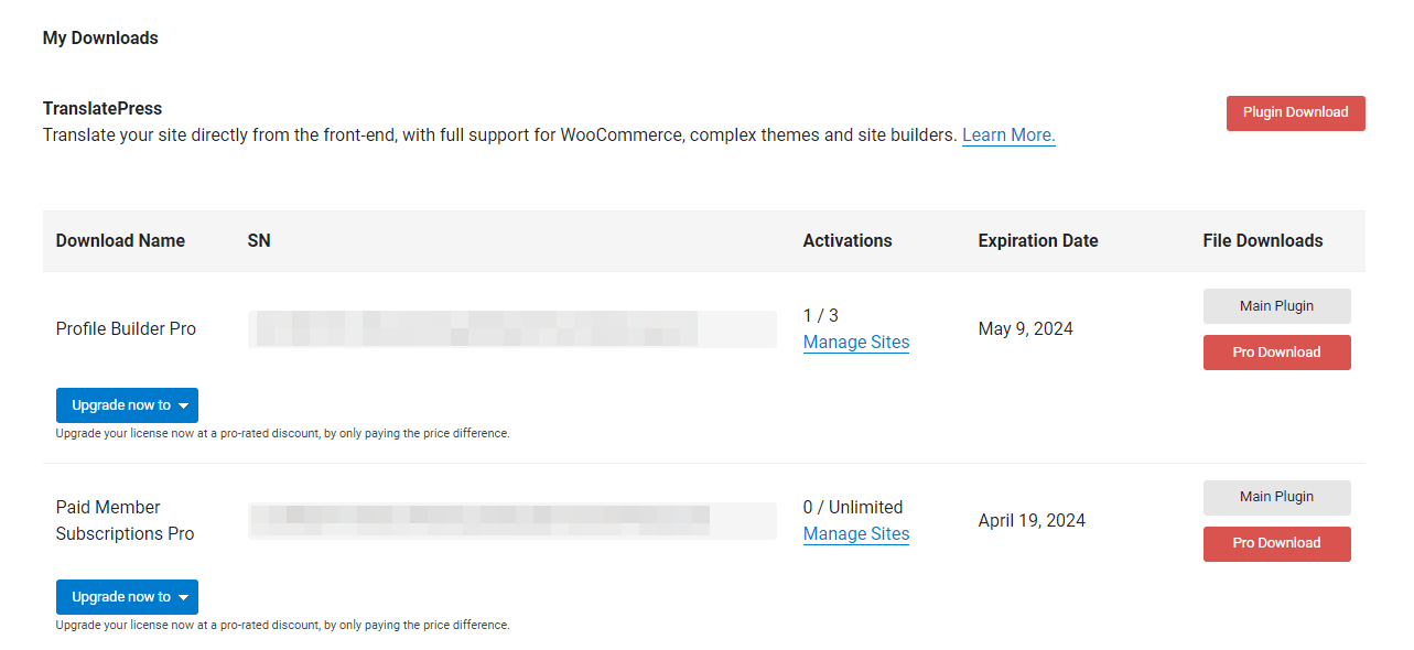 Gerenciar ativações de licença