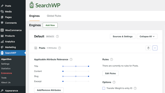 The SearchWP search plugin for WordPress