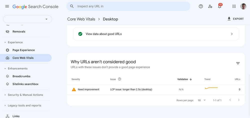 LCP-Probleme in der Google Search Console