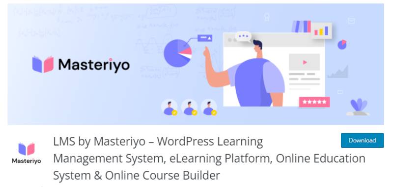 masteriyo plugin wordpress para página de download de cursos online