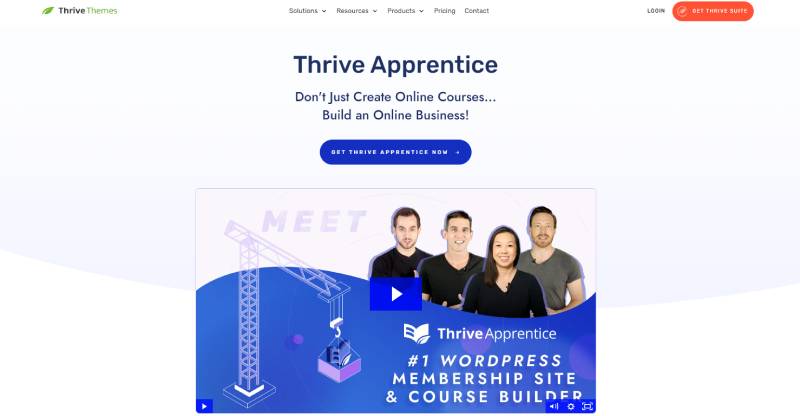 Скриншот целевой страницы Thrive Apprentice