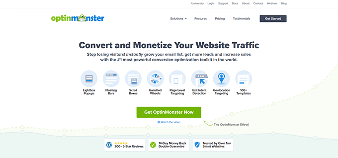 The OptinMonster lead generation tool