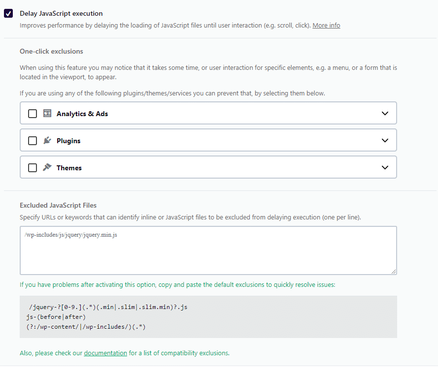 Retarder l'exécution de JS - Onglet Optimisation des fichiers, WP Rocket