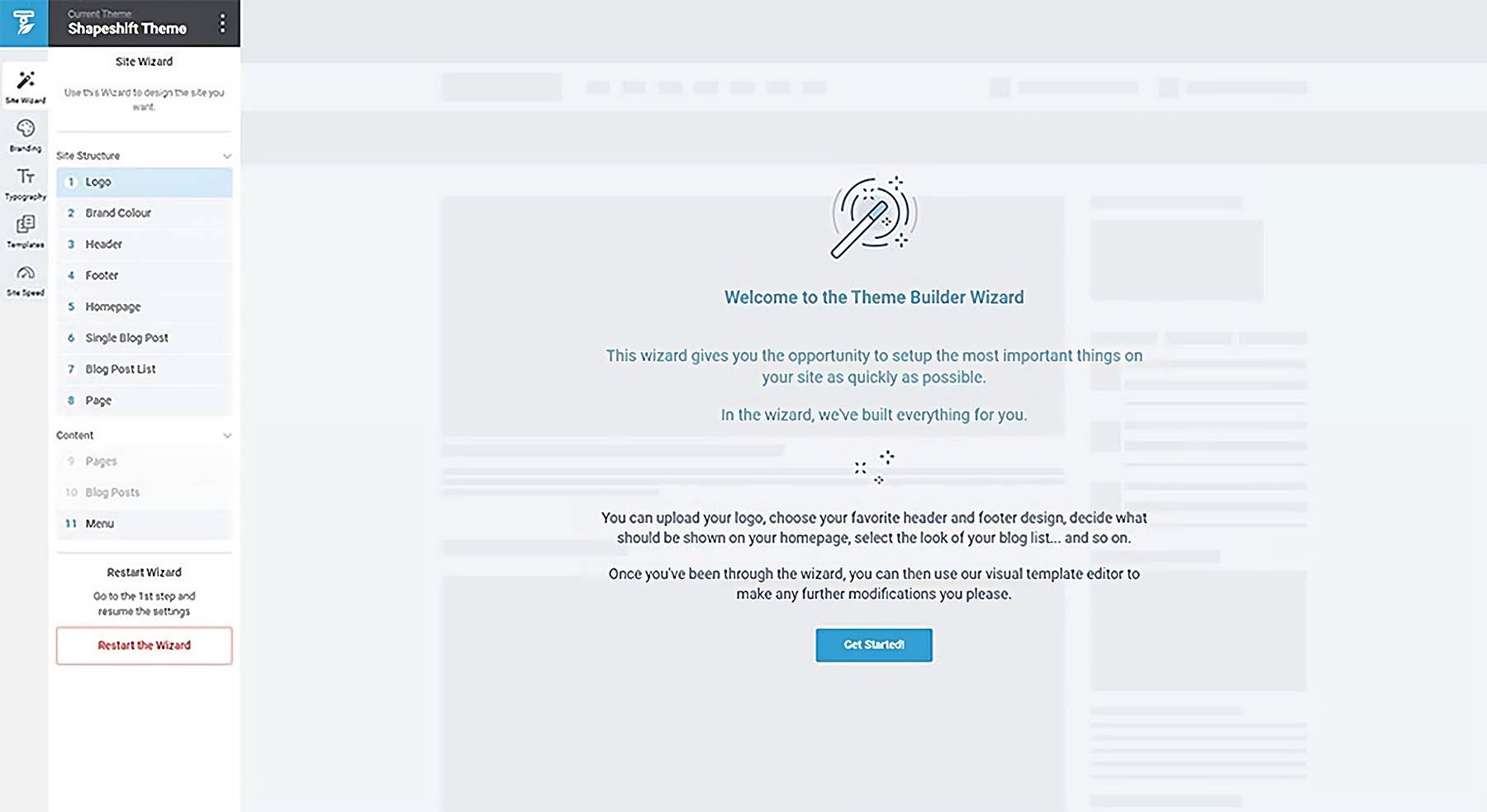 معالج Thrive Theme Builder