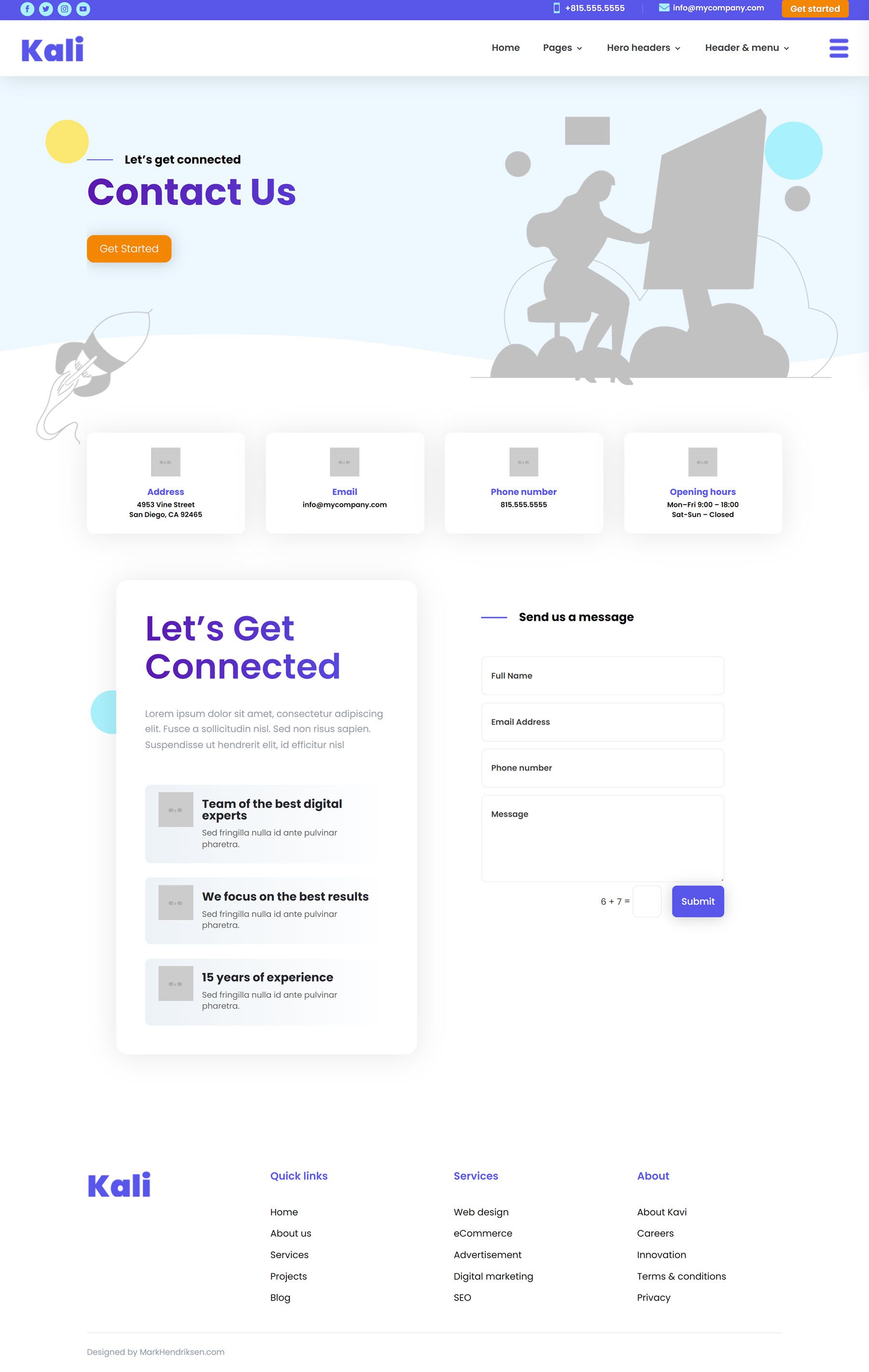 Kali Multi-Purpose Divi Child Theme Contattaci