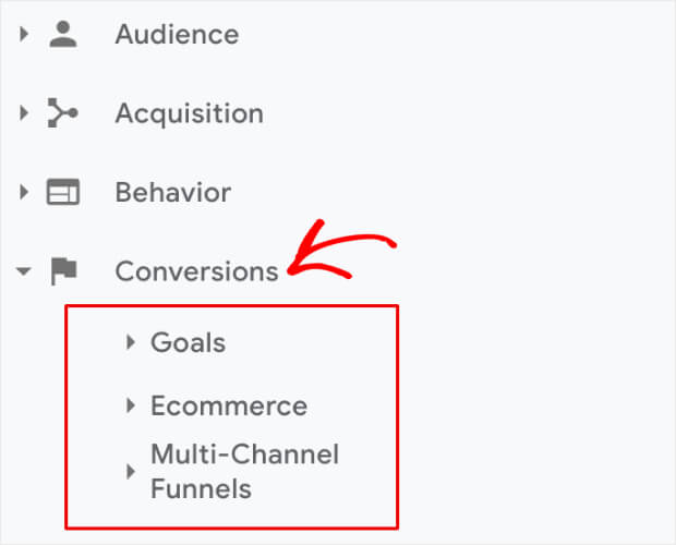 ตัวเลือกการแปลงของ Google Analytics