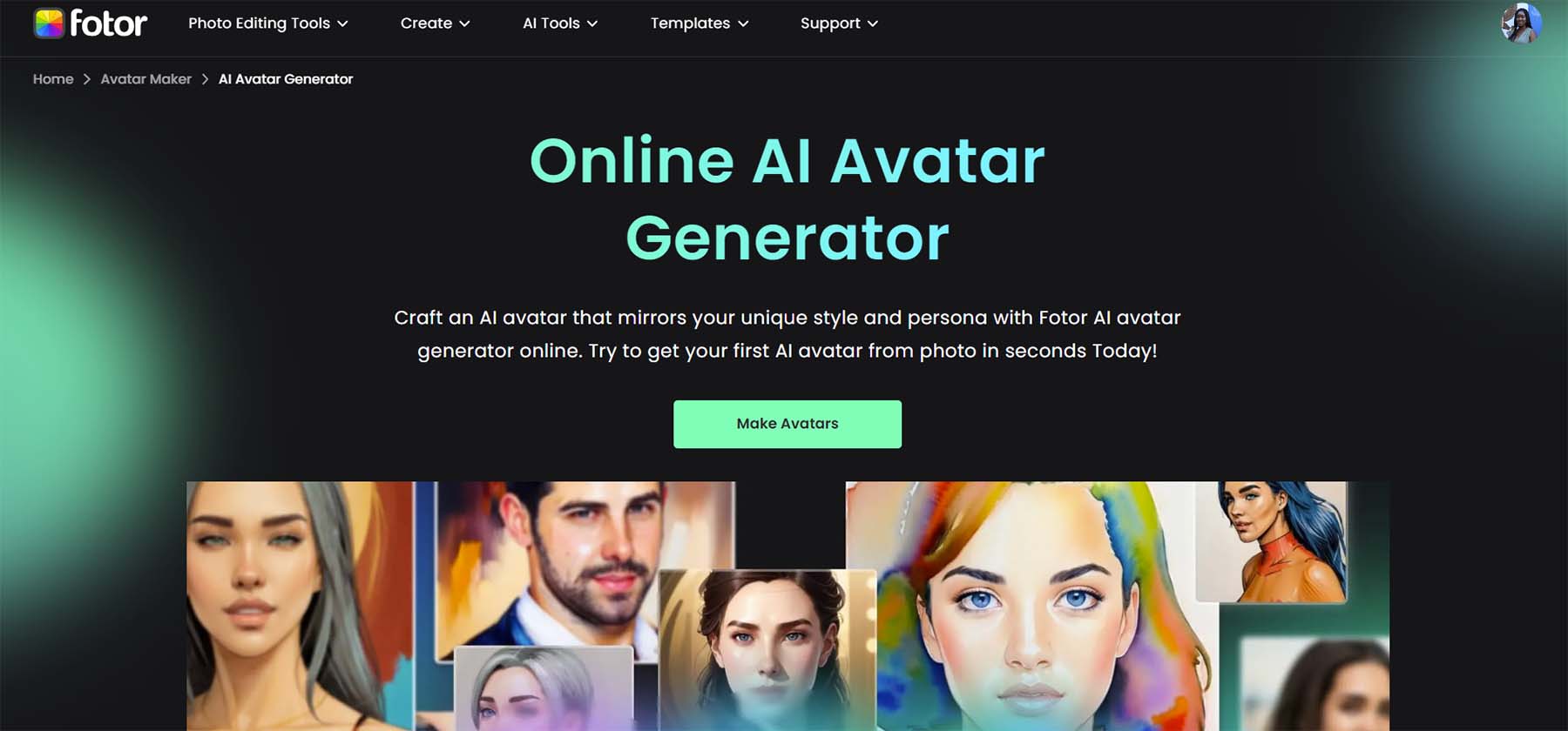 Fotor AI Avatar Oluşturucu