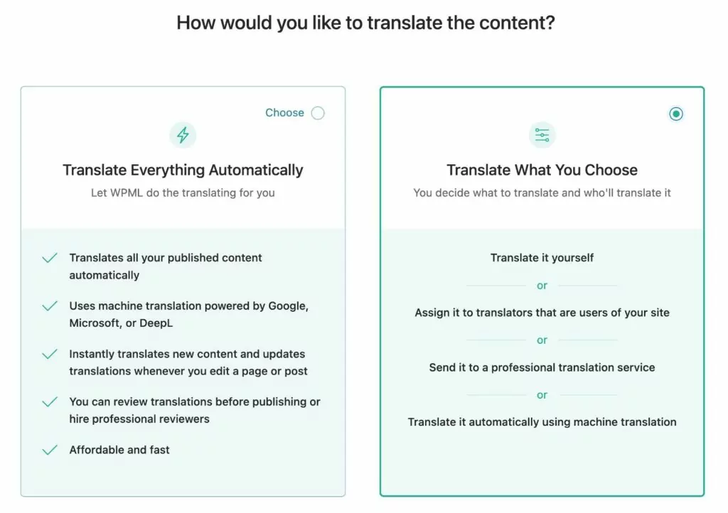 Traducción automática de WPML