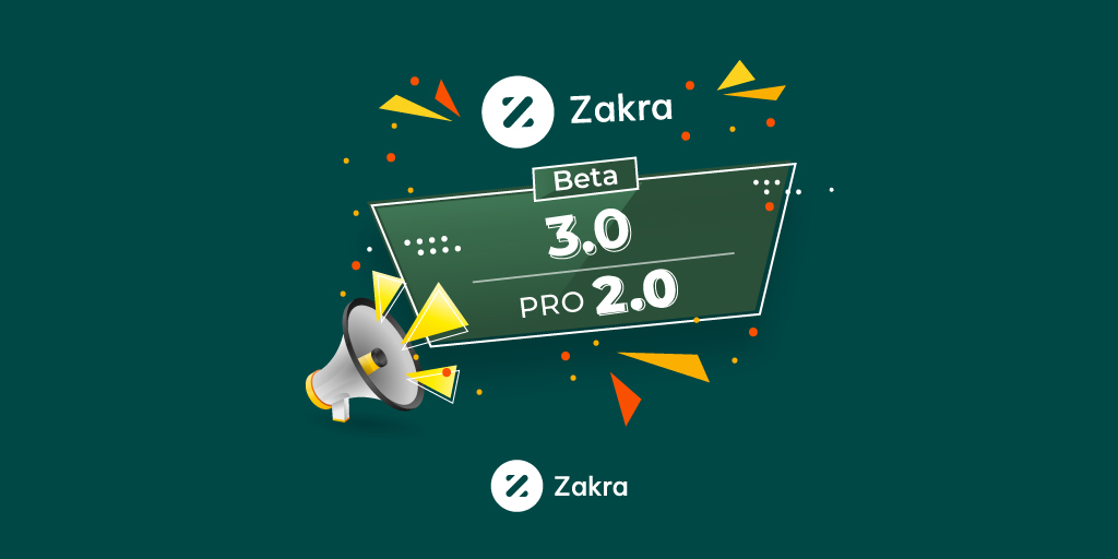 Zakra ベータ 3.0 およびプロ 2.0