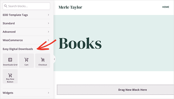 Easy Digital Downloads blocks 