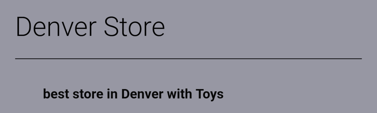 zrzut ekranu przedstawiający stronę internetową przedstawiającą „najlepszy sklep z zabawkami w Denver”.