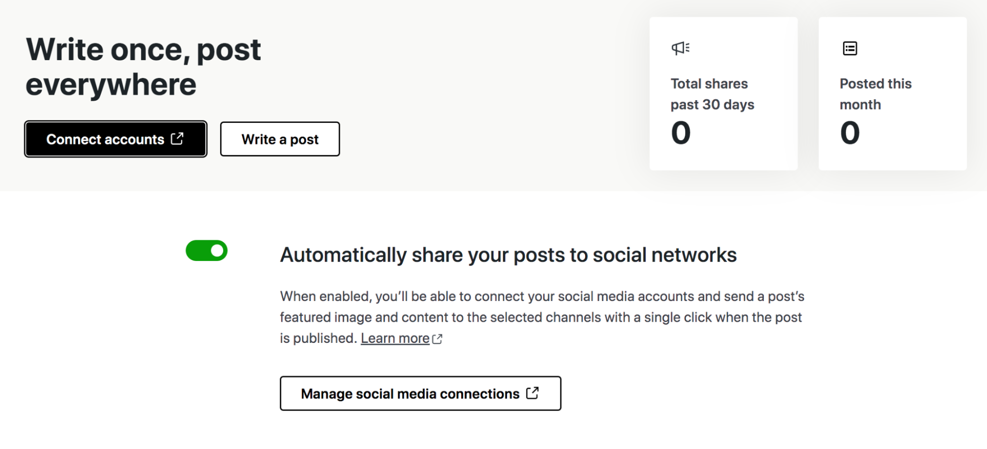 configuración para Jetpack Social